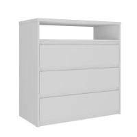 Ebern Designs Contemporary 3-Drawer Dresser with Built-in Niche