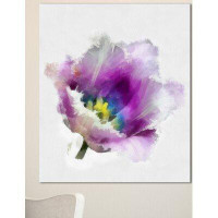 Made in Canada - Design Art 'Purple Watercolor Tulip Flower' Painting Print on Wrapped Canvas