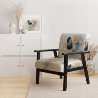 Design Art Asian Art Feathers Sumi II - Upholstered Traditional Arm Chair