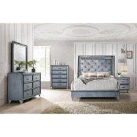 United Furniture Import & Export Tufted Upholstered Low Profile Standard Bed