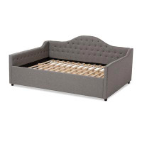 Lefancy.net Lefancy  Eliza Modern and Contemporary Grey Fabric Upholstered Full Size Daybed
