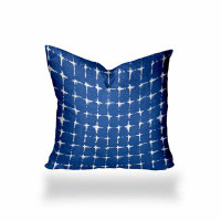 Dakota Fields 16" X 16" Blue And White Blown Seam Gingham Throw Indoor Outdoor Pillow