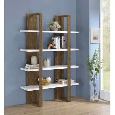 Latitude Run® Soraiya Bookcase with 4 Full-length Shelves