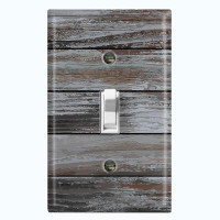 WorldAcc Brown Fence Gray Nature Themed 1 - Gang Wall Plate