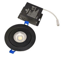 DawnRay 4 inch LED 5CCT Gimbal Recessed Fixture (Round Black)