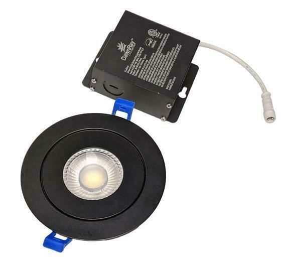 DawnRay 4 inch LED 5CCT Gimbal Recessed Fixture (Round Black) in Electrical