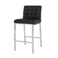 Ivy Bronx Set of 2 Modern Design High Counter Stools: Electroplated Leg Bar Chairs