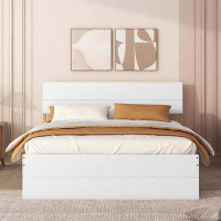 Latitude Run® High Gloss Bed Frame With Trundle And Drawers