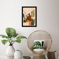 Wynwood Studio People And Portraits Her Relaxation Time Plant Leaves Woman Modern Green And  Canvas Wall Art Print For B