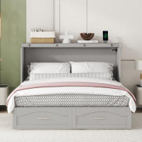 Wildon Home® Bradden Solid Wood+MDF Murphy Storage Bed