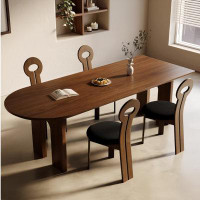 STAR BANNER All Solid Wood Table and Chair Combination Rectangular Dining Table Retro Log Wind Dining Table