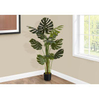 Primrue Artificial Plant, 55" Tall, Indoor, Floor, Greenery, Potted, Real Touch, Decorative, Green Leaves