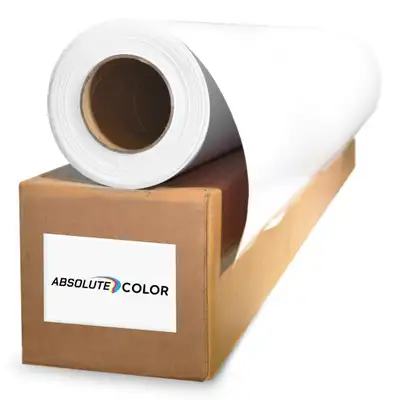 Permanent Adhesive 54" x 150 ft Printable GLOSS Finish Double Sided White/Clear backing Vinyl Roll f...