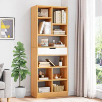 Latitude Run® Wooden Open Shelf Bookcase - 51" Height Freestanding Display Storage Cabinet Organizer
