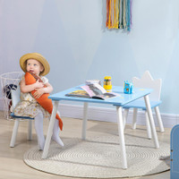 Kids Table and Chair Set 26.8" x 26.8" x 18.5" Blue