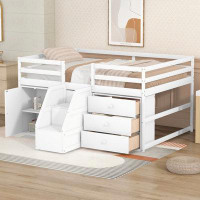 Harriet Bee Full Size Loft Bed With Cabinets And Drawers