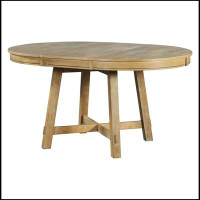 Red Barrel Studio Farmhouse Round Extendable Dining Table With 16" Leaf Wood Kitchen Table DC6D44CA23384F2596C76472091CE