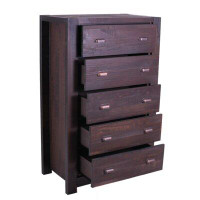 Loon Peak Slover 5 Drawer 32.5" W Solid Wood Chest