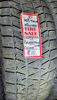 P 235/65/ R16 Bridgestone Blizzak ws80 Winter M/S*  Used WINTER Tires 50% TREAD LEFT  $50 for THE TIRE / 1 TIRE ONLY !!