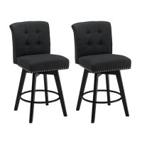 Winston Porter Counter Stools,26"360 Free Swivel Counter Height Bar Stools With Back And Nail Head For Bar And Kitchen I
