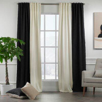 Lilijan Home & Curtain Faux Velvet Window Curtain Each Panel 27'' Wide