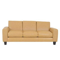 Hokku Designs Rambir 81" Genuine Leather Square Arm Sofa