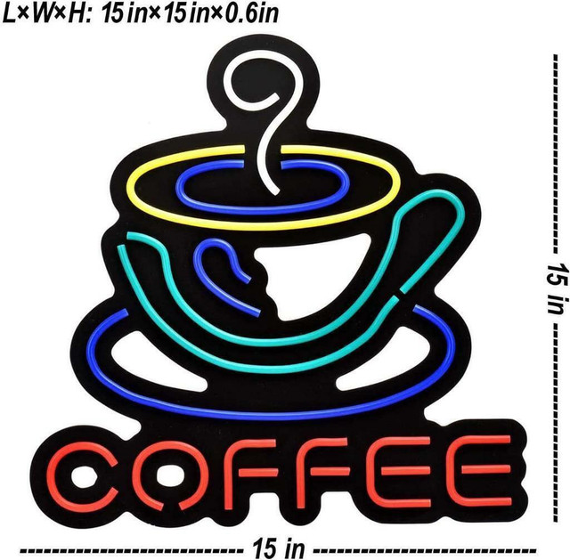 NEW NEON LED WALL SIGN COFFEE 228434 in Other in Alberta - Image 3