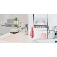 Rebrilliant Shower Caddy Basket With Hooks Soap Dish Holder Shelf For Shampoo Conditioner Bathroom Kitchen Storage Organ