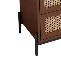 Bay Isle Home™ Modern Rattan Dresser with 6 Drawers Suitable for Bedroom and Living Room