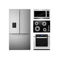 Cosmo 4 Piece Kitchen Package 30" Electric Cooktop 30" Single Electric Wall Oven 30" Over-the-range Microwave & French D