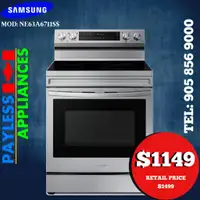 Samsung NE63A6711SS 30 Electric Range With Air Fry And Self Clean Wi-Fi Enabled Stainless Steel Color