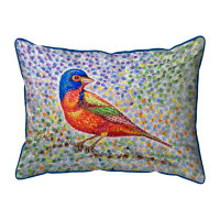 East Urban Home Painted Bunting Indoor/Outdoor Pillow