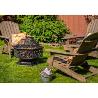 Endless Summer Endless Summer, 24” Oil Rubbed Bronze Wood Burning Outdoor Firebowl with Lattice Design