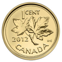 2012 1¢ FAREWELL TO THE PENNY FINE GOLD COIN