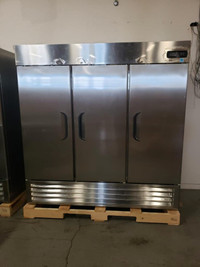 Commercial Triple Solid Door 81 Wide Stainless Steel Refrigerator