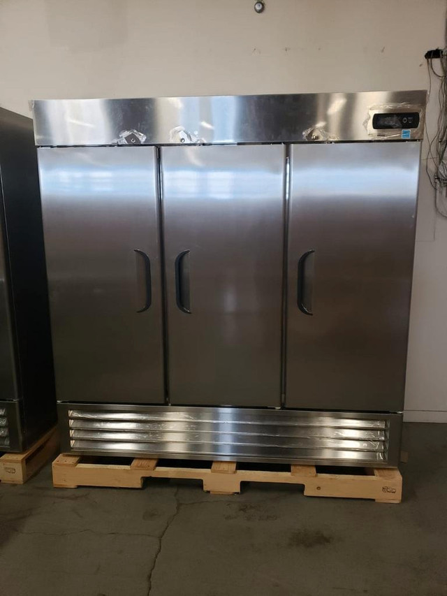 Commercial Triple Solid Door 81 Wide Stainless Steel Refrigerator in Other Business & Industrial