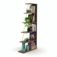 17 Stories Modern 5 Tier Ladder Bookshelf Organizers