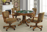 CF - 5 Piece Poker/3-1 Game Table/Poker/Bumper Pool with Chairs in Amber  ( Other Finishes Available )