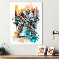 Design Art «Hockey Gardien Blocking the Shot II», impression sur toile