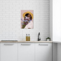 Wynwood Studio People And Portraits Smelling Flowers Bouquet Girl Modern Purple And Canvas Wall Art Print For Bedroom