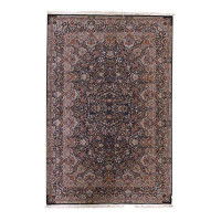 Bokara Rug Co., Inc. One-of-a-Kind High-Quality Hand-Knotted Brown/Navy/Pink Area Rug