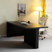 Fit and Touch 78.74" Black Rectangular Solid Wood desks