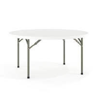 Flash Furniture Noah Round Plastic Folding Table with Granite White Surface - Banquet Table