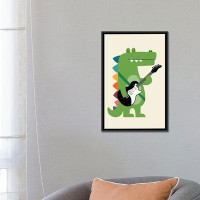 Zoomie Kids One-of-a-Kind Original 'Croco Rock' by Andy Westface - Wrapped Canvas Print