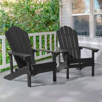 Rosecliff Heights Adirondack Chair Patio Plastic Chair Fire Pit Single Chair Weather Resistant For Outdoors Lawn And Bac