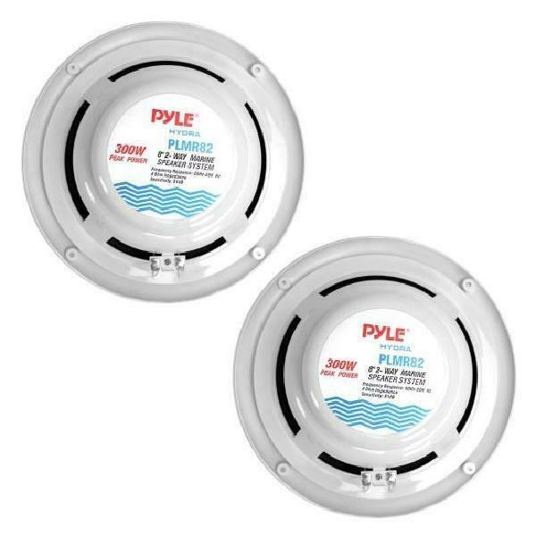 Pyle Dual 8.5 Water Resistant Marine Speakers, 2-Way Full Range Stereo Sound, 300 Watt, White (Pair) - PLMR82 in General Electronics in West Island - Image 2