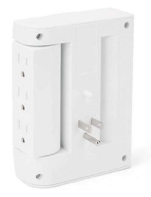 6 Outlet 1500J Surge Protector Side Socket with Swivel Wall Power Strip - 120V - White in Other in West Island - Image 2