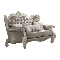 A&J Homes Studio Versailles Loose Seat Cushion Loveseat Two Tone Dark Brown And Cherry Oak
