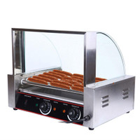 Commercial-24 -Hot-Dog-Grill-Cooker-Machine-sneeze guard - FREE SHIPPING