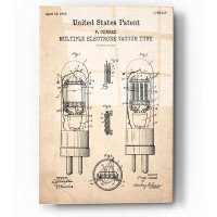 Williston Forge Williston Forge 'Vacuum Tube Blueprint Patent Parchment,' Acrylic Glass Wall Art, 24"X36"
